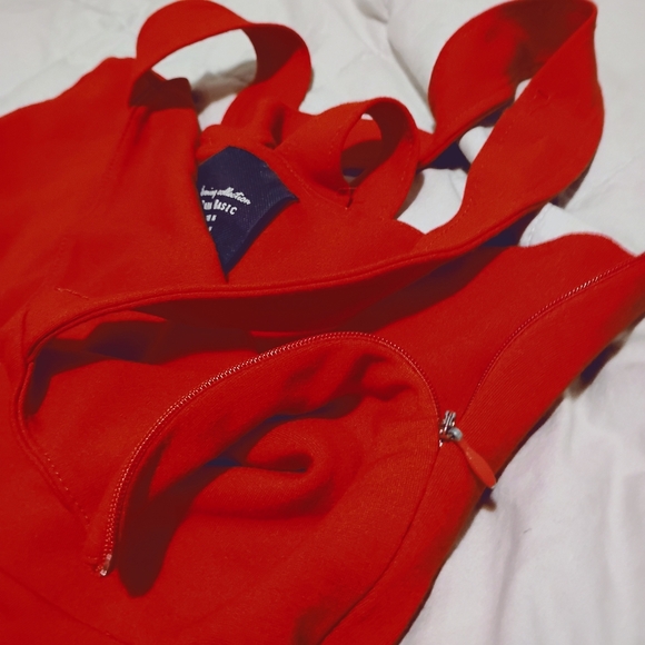 Zara Basic | Evening Collection | Vibrant Red Mini Dress | Size Medium - Picture 5 of 7